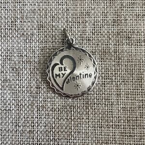 Vintage Sterling Silver Be My Valentine Charm Disc Love Spencer